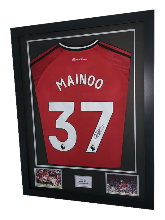 Kobbie Mainoo Hand Signed Manchester United Home 2025/26 Framed Shirt with COA