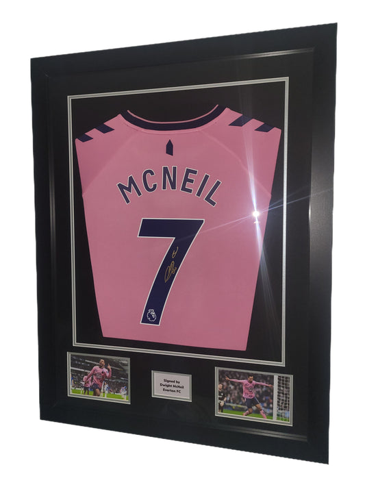 Dwight McNeil Hand Signed Everton Away 2022/23 Framed Shirt