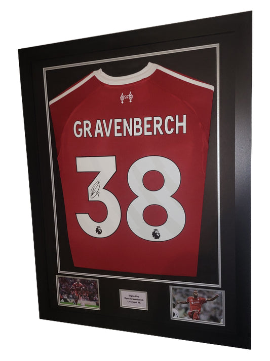 Ryan Gravenberch Hand Signed Liverpool Home 2025/26 Framed Shirt with COA