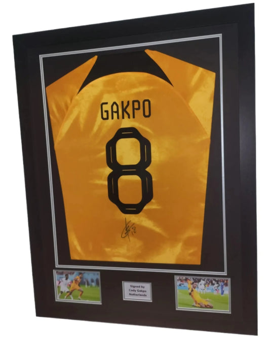 Cody Gakpo Hand Signed Holland Framed Shirt with COA