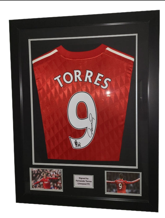 Fernando Torres Signed Liverpool Home Framed Shirt with COA