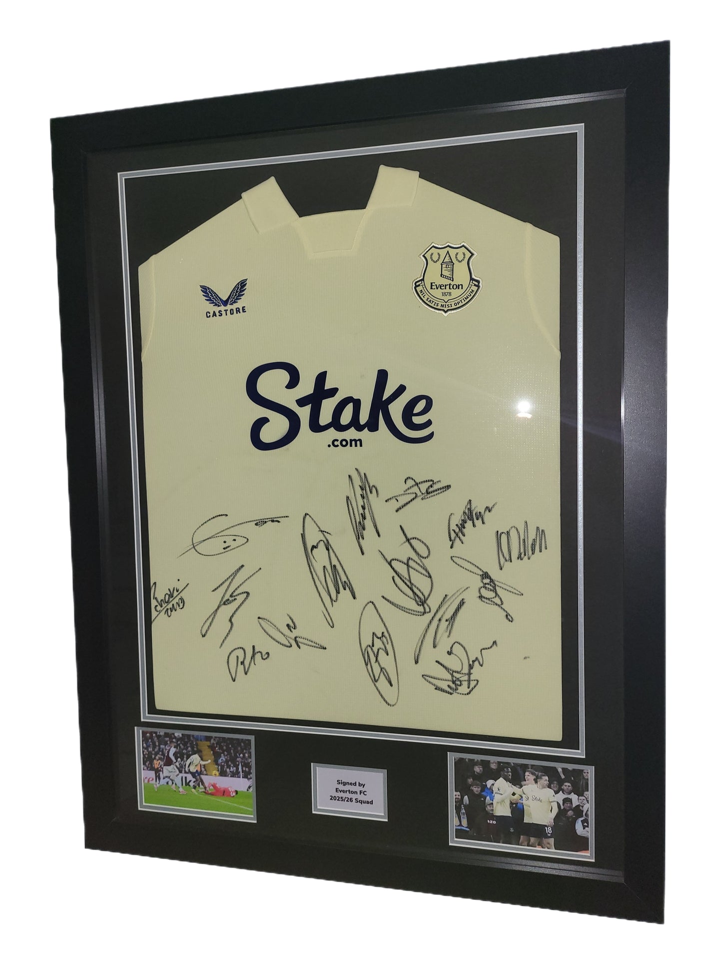 Squad Signed Everton Away 2025/26 Framed Shirt with COA