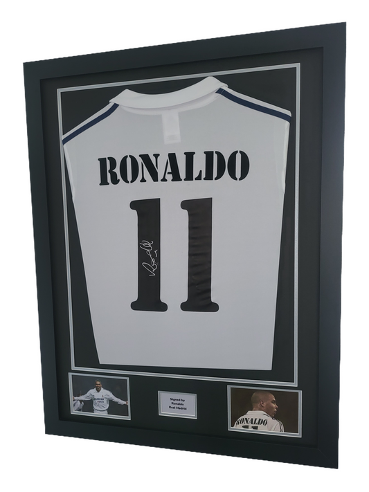 Ronaldo Hand Signed Real Madrid Framed Shirt with COA