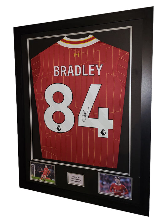 Conor Bradley Hand Signed Liverpool FC Home 2024/25 Framed Shirt with COA