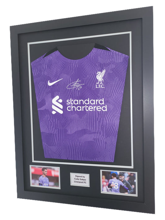 Cody Gakpo Front Signed Liverpool FC 3rd 2023/2024 Framed Shirt with COA