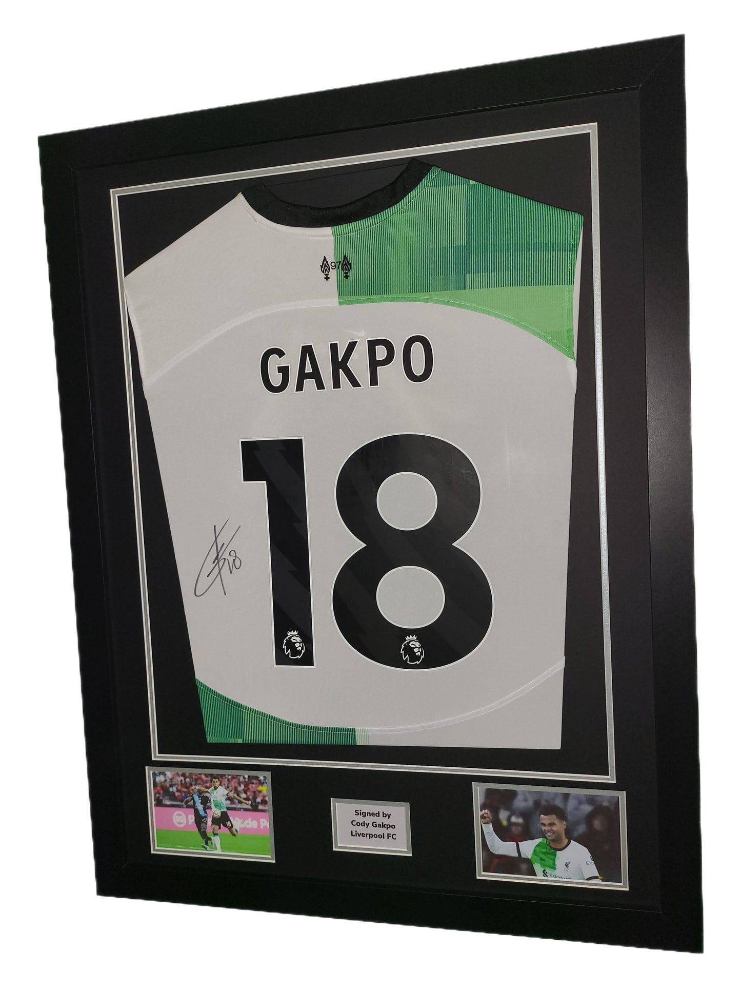 Cody Gakpo Hand Signed Liverpool FC Away 2023/2024 Framed Shirt with COA