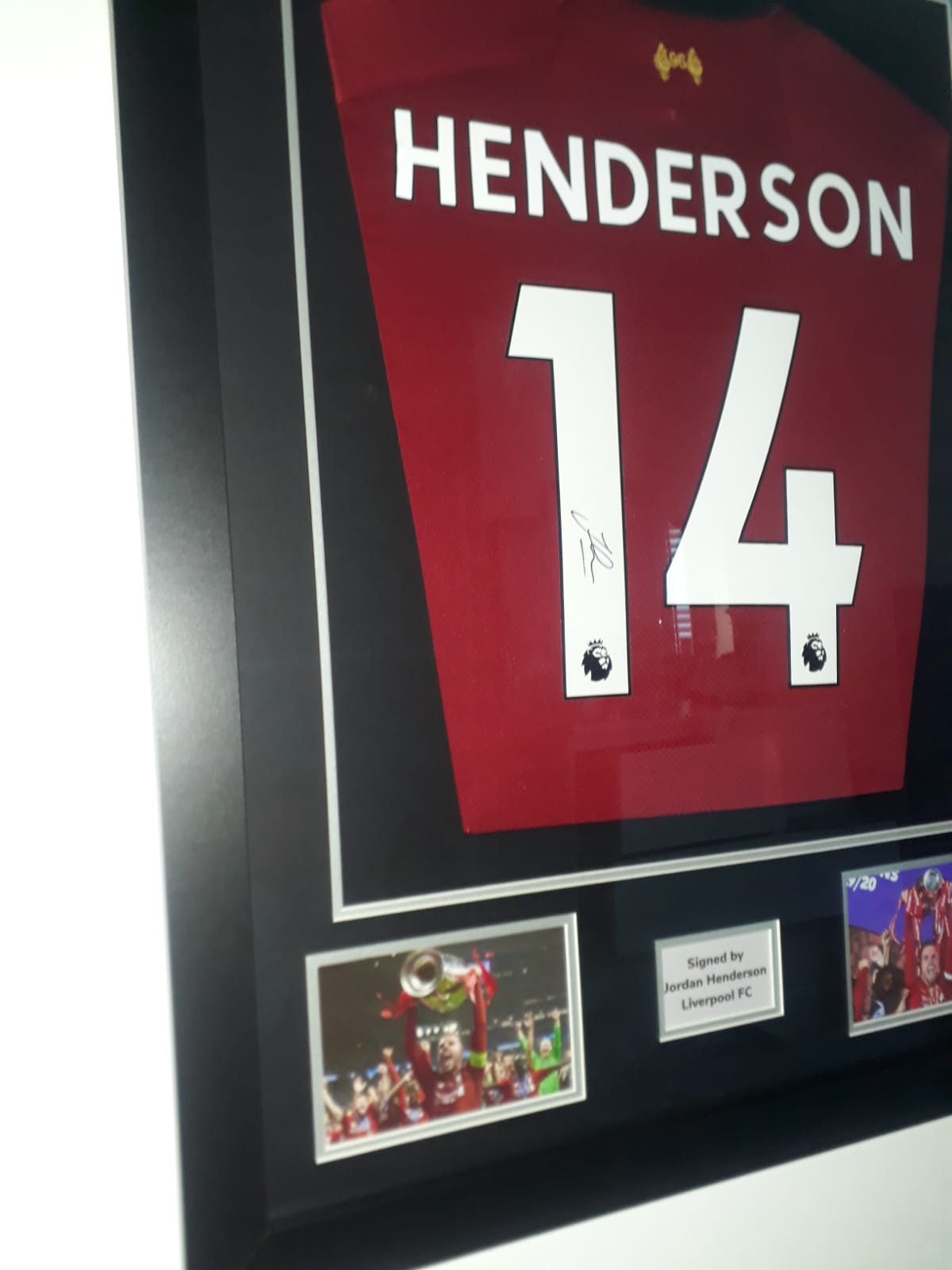 Jordan Henderson Hand Signed Liverpool League Winning Framed Shirt