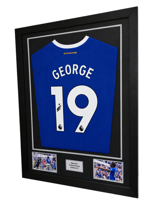 Tyrique George Hand Signed Everton Home 2026/27 Framed Shirt