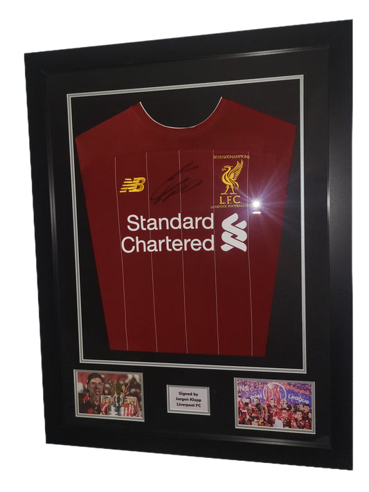 Jurgen Klopp Front Signed Liverpool Home 2019 Premier League Winning Framed Shirt with COA