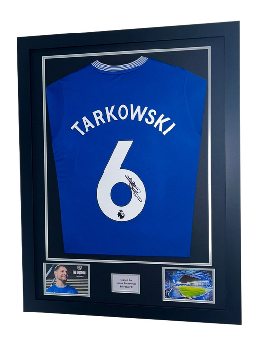 James Tarkowski Hand Signed Everton Home 2024/25 Framed Shirt