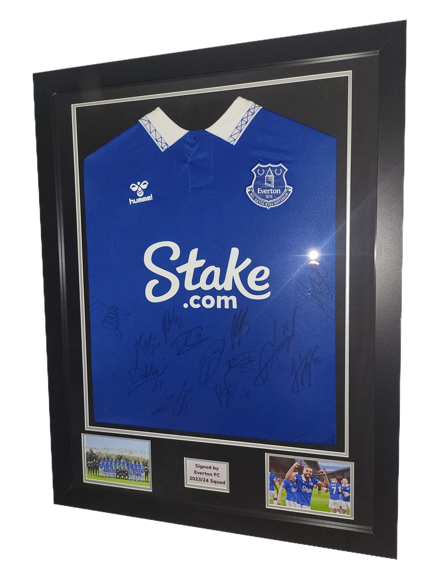 Squad Signed Everton Home 2023/24 Framed Shirt with COA