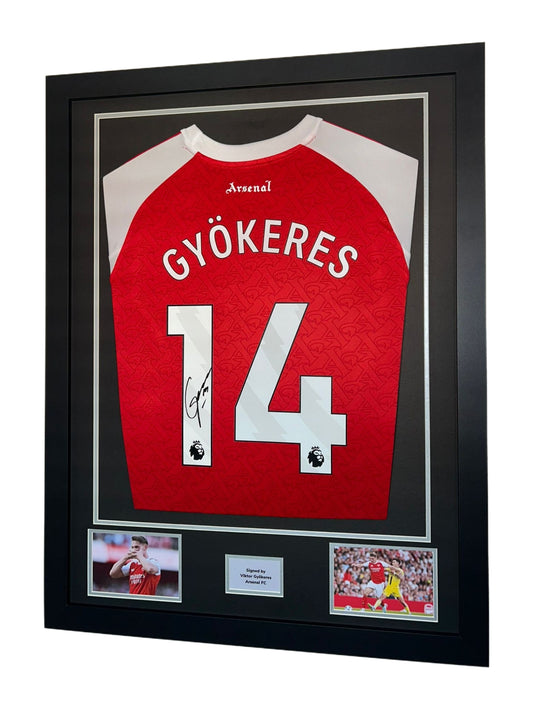 Viktor Gyökeres Hand Signed Arsenal FC Home 2025/26 Framed Shirt with COA
