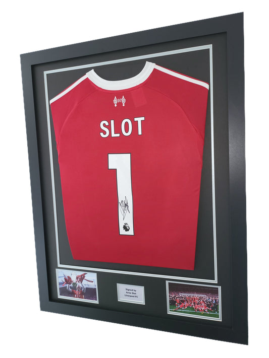 Arne Slot Signed Liverpool Home 2025/26 Framed Shirt with COA