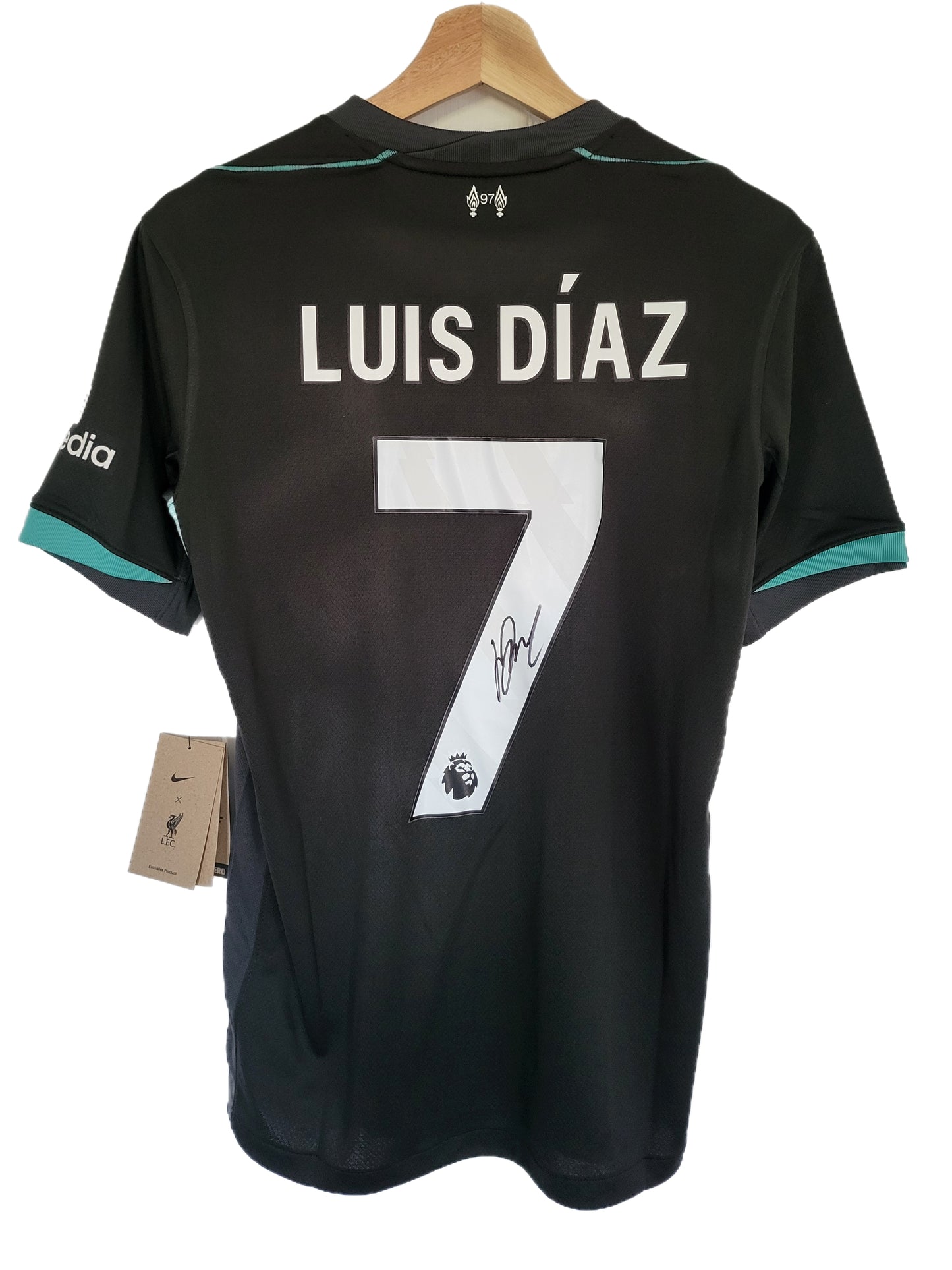 Luis Diaz Hand Signed Liverpool FC Away 2024/25 Framed Shirt with COA