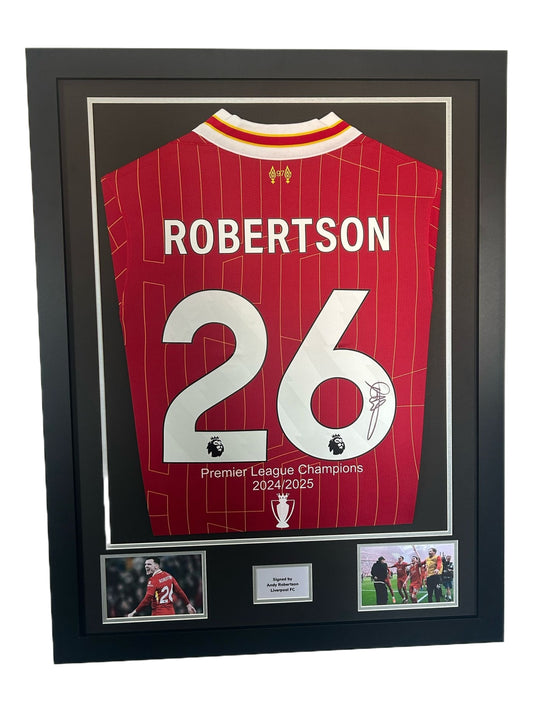 Andy Robertson Hand Signed Liverpool FC Home 2024/25 Framed Shirt with COA