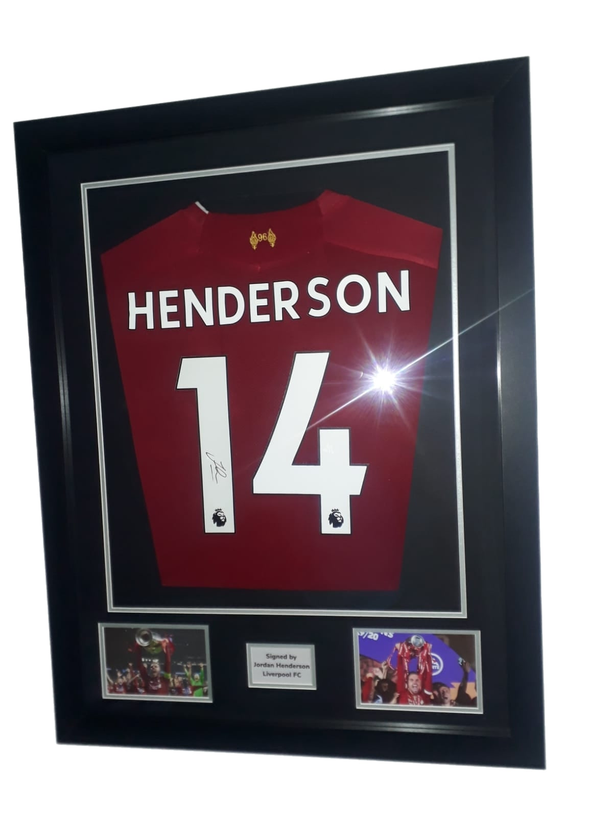 Jordan Henderson Hand Signed Liverpool League Winning Framed Shirt