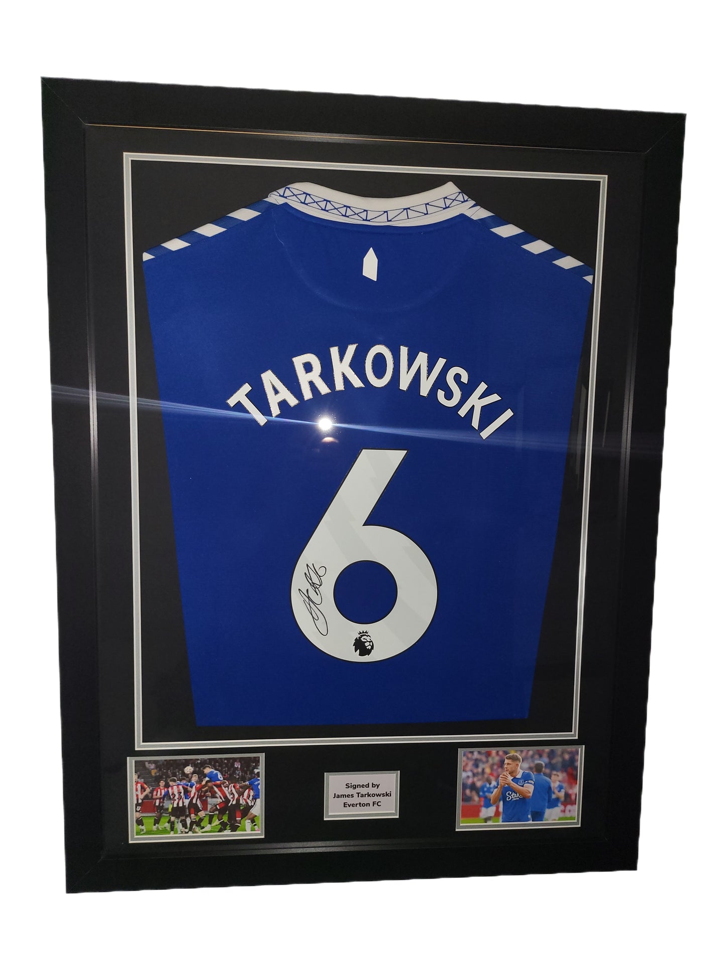 James Tarkowski Hand Signed Everton Home 2023/24 Framed Shirt