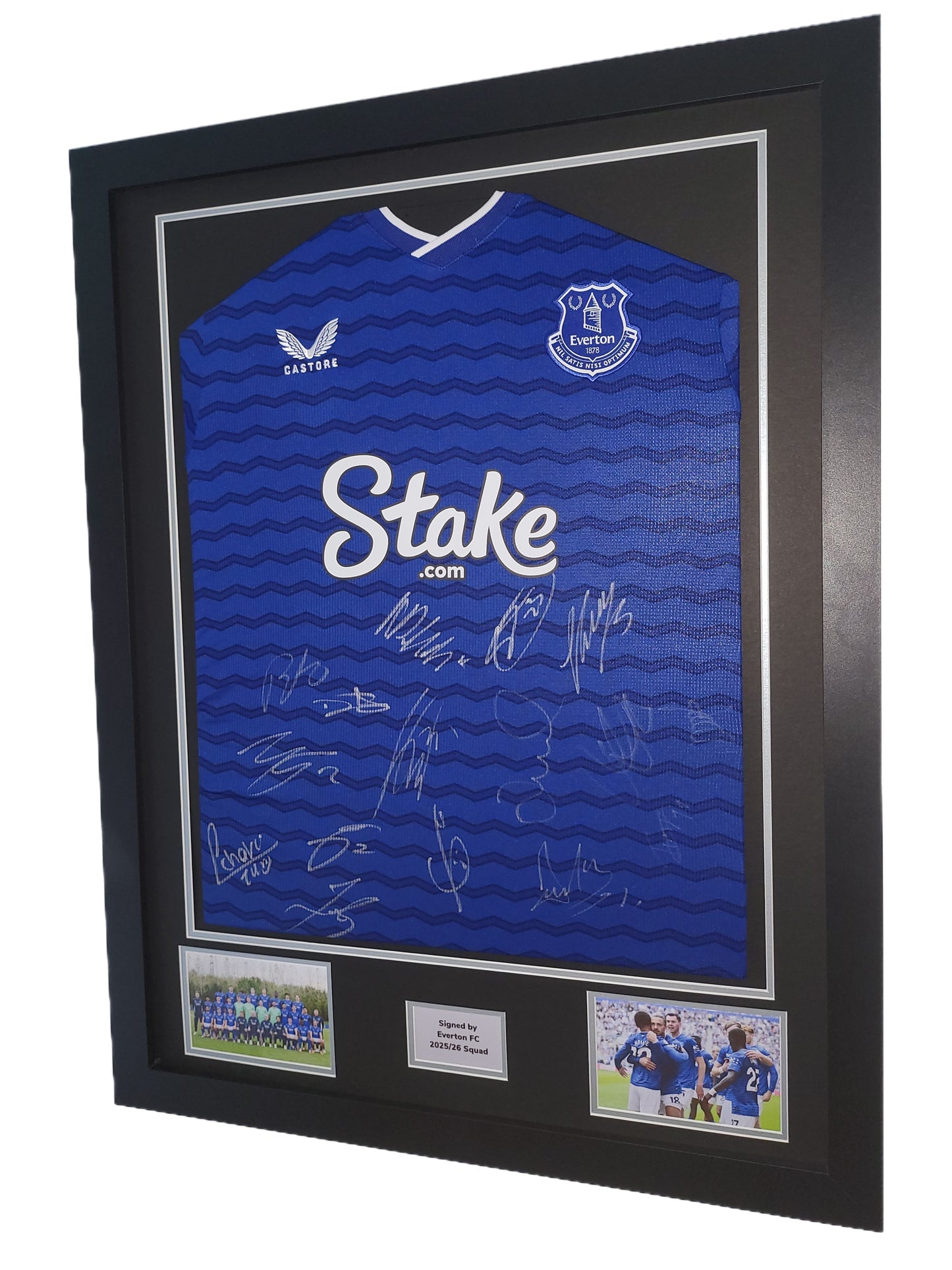Squad Signed Everton Home 2025/26 Framed Shirt with COA
