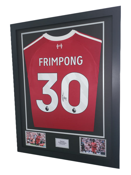 Jeremie Frimpong Hand Signed Liverpool 25/26 Home Framed Shirt with COA