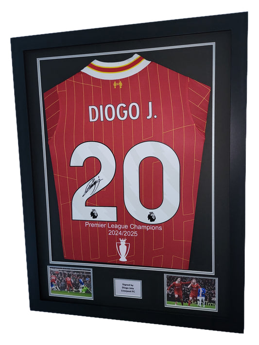 Diogo Jota Hand Signed Liverpool FC Home 2024/25 Framed Shirt with COA