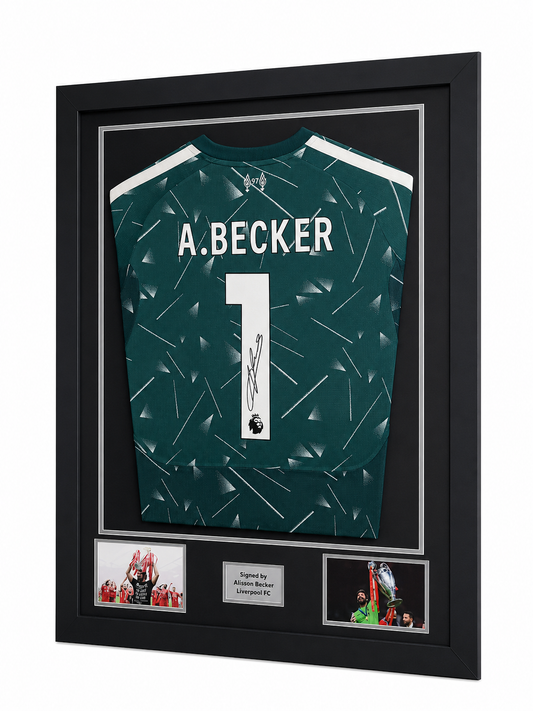 Alisson Becker Hand Signed Liverpool Green 2026/27 Framed Shirt with COA