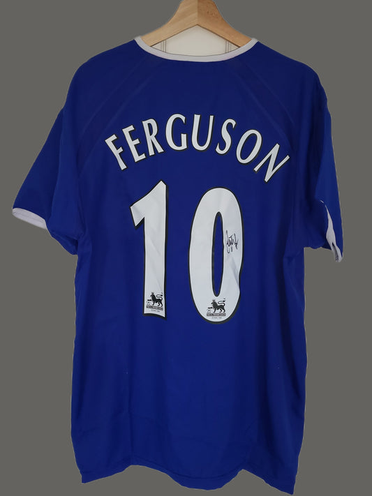Duncan Ferguson Hand Everton Home 2002/03 Shirt with COA
