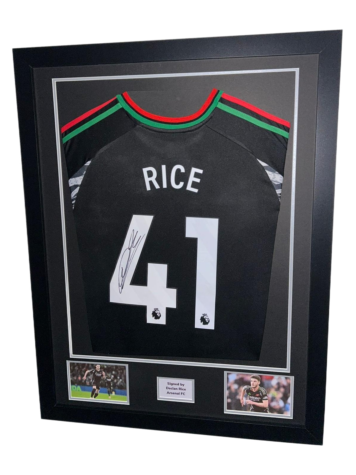 Declan Rice Hand Signed Arsenal FC Away 2024/25 Framed Shirt with COA