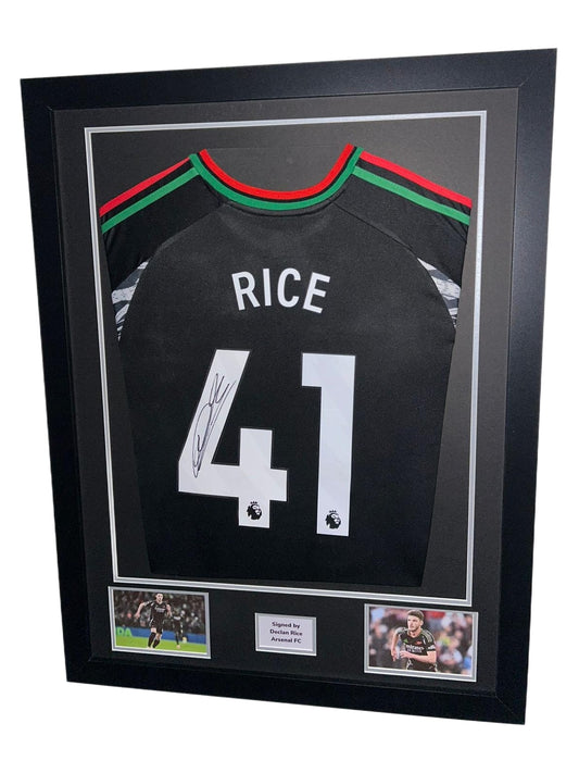 Declan Rice Hand Signed Arsenal FC Away 2024/25 Framed Shirt with COA