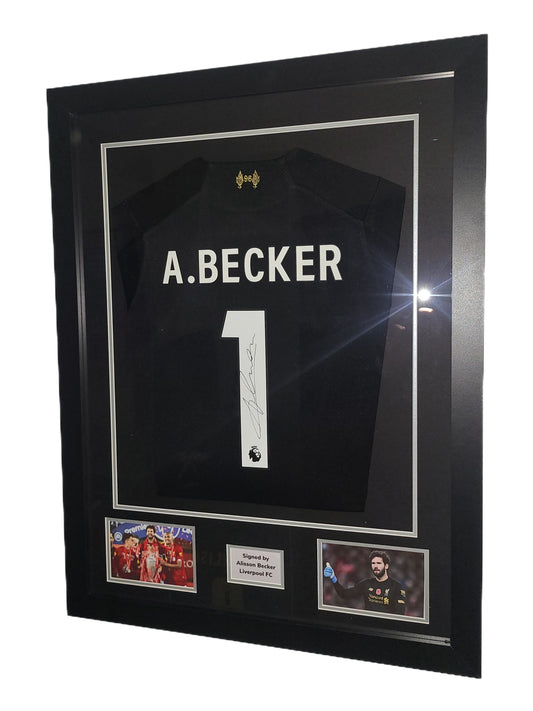 Alisson Becker Hand Signed Liverpool Home 2019/20 Premier League Winning Framed Shirt with COA