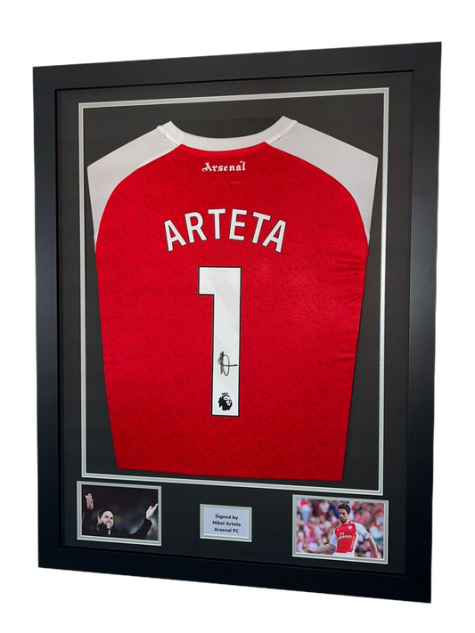 Mikel Arteta Hand Signed Arsenal FC Home 2025/26 Framed Shirt with COA