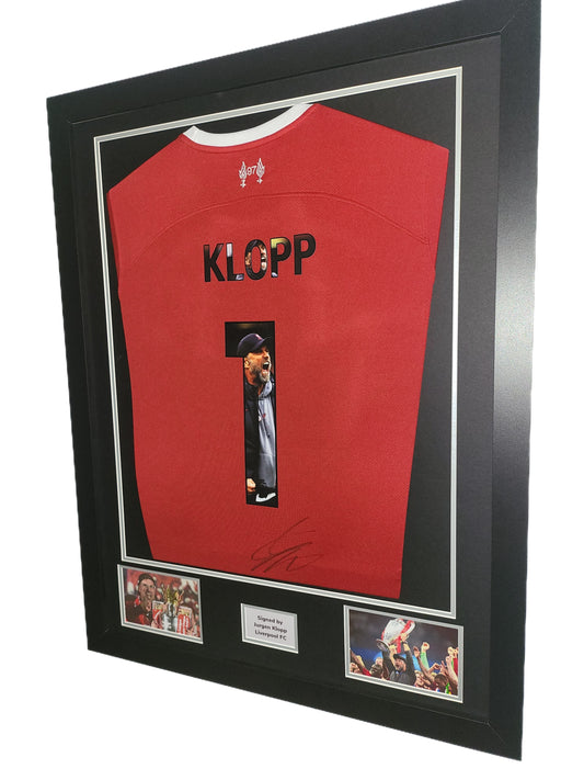 Jurgen Klopp Signed Liverpool Home 2023/24 Framed Shirt with Images in number