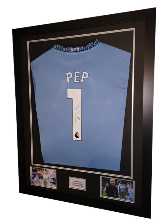 Pep Guardiola Manchester City 2024/25 signed Framed Shirt with COA