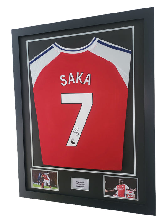 Bukayo Saka Hand Signed Arsenal FC Home 2024/25 Framed Shirt with COA
