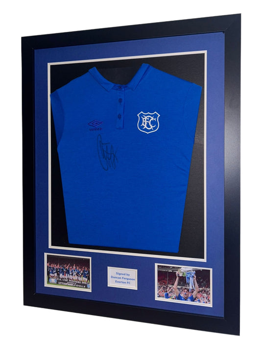 Duncan Ferguson Hand Everton Goodison Park 125 Framed Shirt with COA