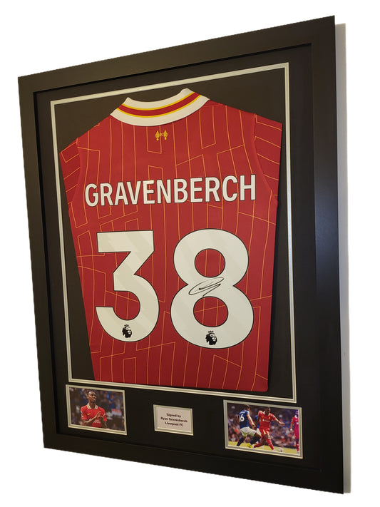 Ryan Gravenberch Hand Signed Liverpool Home 2024/25 Framed Shirt with COA