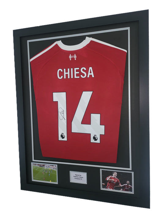 Federico Chiesa Hand Signed Liverpool FC Home 2025/26 Framed Shirt with COA