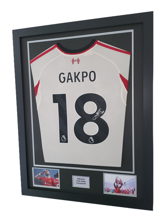Cody Gakpo Hand Signed Liverpool FC Away 2025/26 Framed Shirt with COA