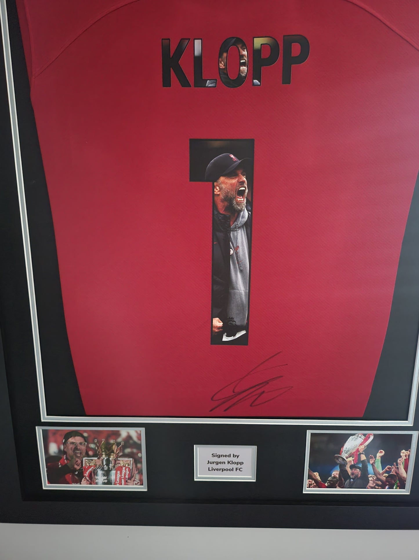 Jurgen Klopp Signed Liverpool Home 2023/24 Framed Shirt with Images in number