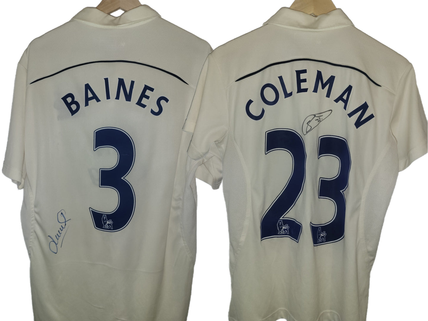 Leighton Baines and Seamus Coleman Signed Everton 2010/11 Home Framed Shirts with COA