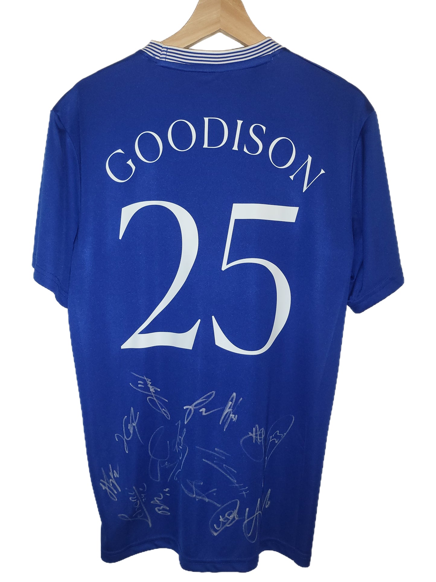 Goodison 25 Squad Signed Everton Home Shirt with COA