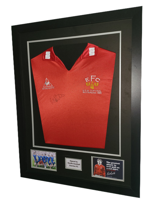 Neville Southall Hand Signed Everton Cup Winners Cup Framed Shirt with COA