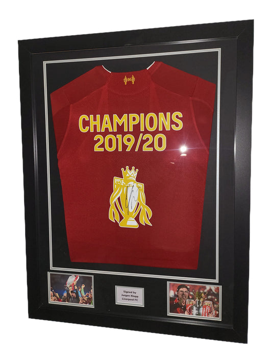 Jurgen Klopp Hand Signed Liverpool Home 2019 Premier League Winning Framed Shirt with COA