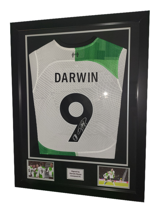 Darwin Nunez Hand Signed Liverpool Away 2023/24 Framed Shirt with COA