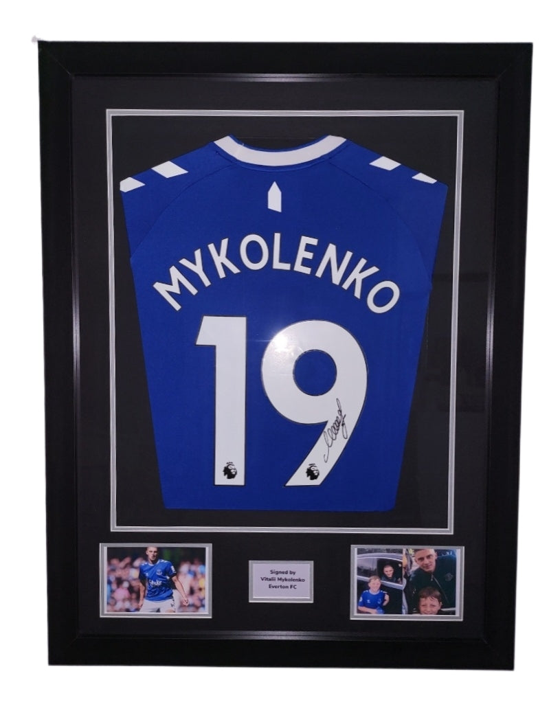 Mykolenko Hand Signed Everton Home 2022/23 Framed Shirt