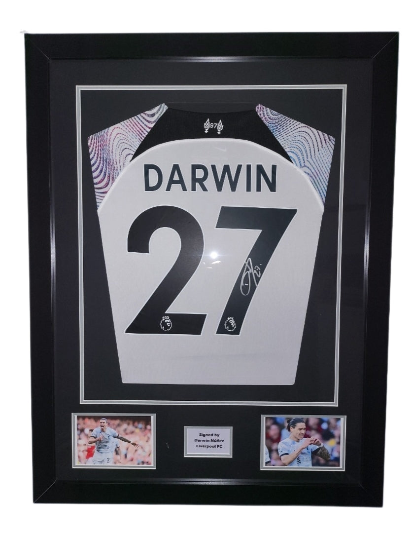 Darwin Nunez Hand Signed Liverpool Away 2022/2023 Framed Shirt with COA