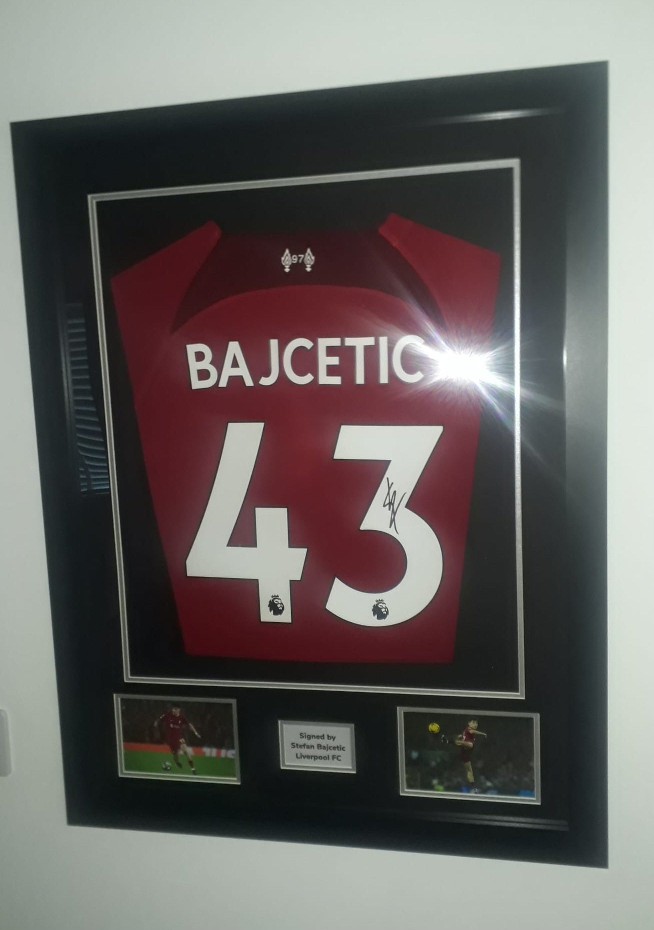 Stefan Bajcetic Hand Signed Liverpool Home 2022/23 Framed Shirt with COA