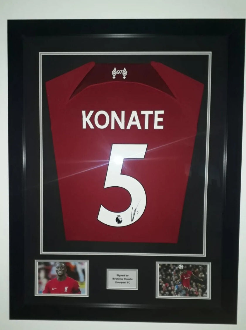 Konate Hand Signed Liverpool Home 2022/23 Framed Shirt with COA
