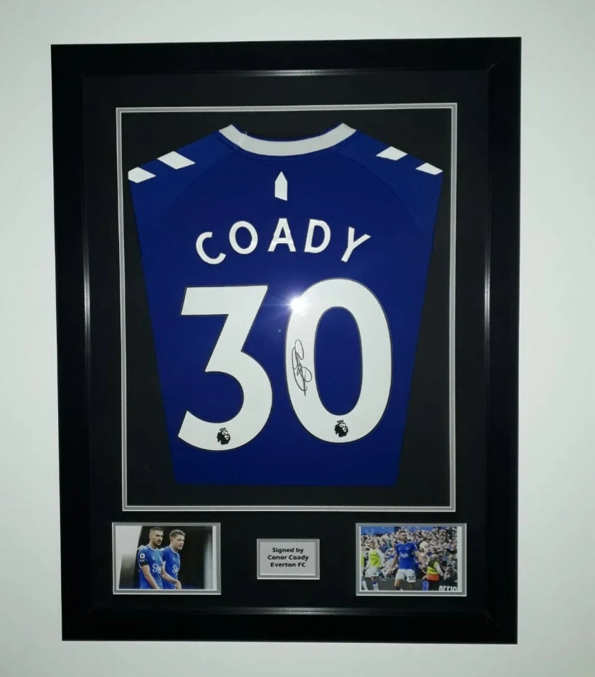Conor Coady Hand Signed Everton Home 2022/23 Framed Shirt