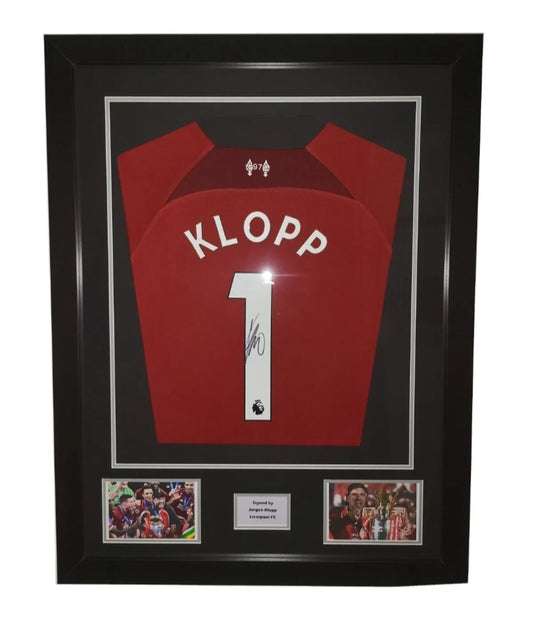 Jurgen Klopp Hand Signed Liverpool Home 2022/23 Framed Shirt with COA